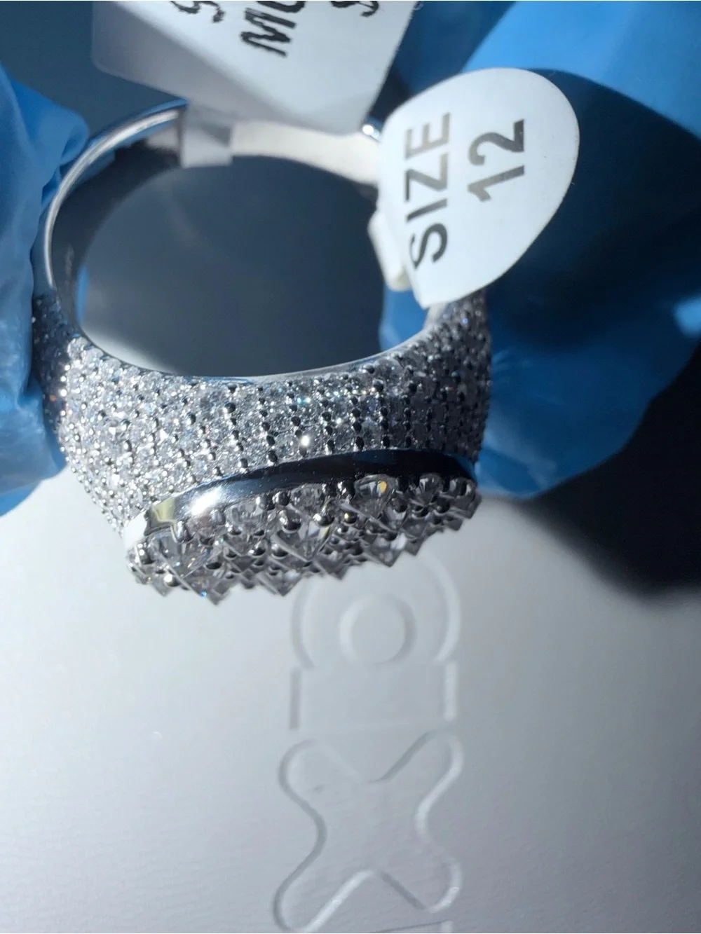 925 sterling silver moissanite with reverse setting